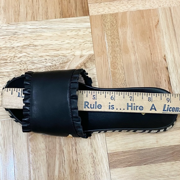 KATE SPADE “Zahara” Ruffle Trim Black Slides Espadrille Size 7.5 - Picture 10 of 15